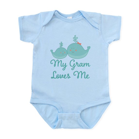 CafePress - My Gram Loves Me Infant Bodysuit - Baby Light Bodysuit, Size Newborn - 24 Months