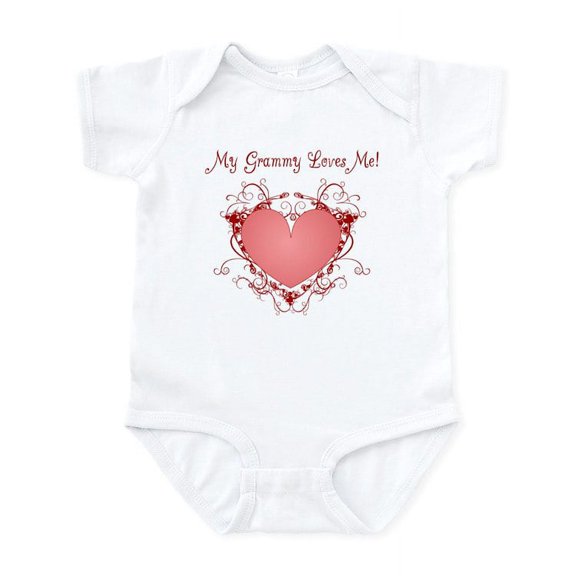 CafePress - My Grammy Loves Me Heart Infant Bodysuit - Baby Light Bodysuit, Size Newborn - 24 Months