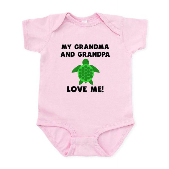 CafePress - My Grandma And Grandpa Love Me Turtle Body Suit - Baby Light Bodysuit, Size Newborn - 24 Months