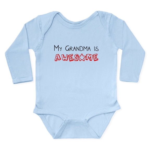 CafePress - My Grandma Is Awesome Body Suit - Long Sleeve Cotton Baby Bodysuit
