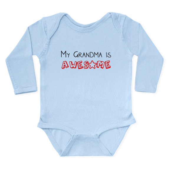 CafePress - My Grandma Is Awesome Body Suit - Long Sleeve Cotton Baby Bodysuit