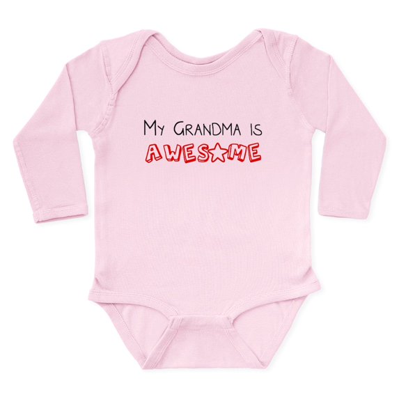 CafePress - My Grandma Is Awesome Body Suit - Long Sleeve Cotton Baby Bodysuit