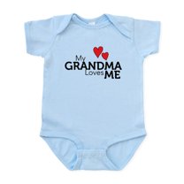 CafePress - My Grandma Loves Me Infant Bodysuit - Baby Light Bodysuit, Size Newborn - 24 Months