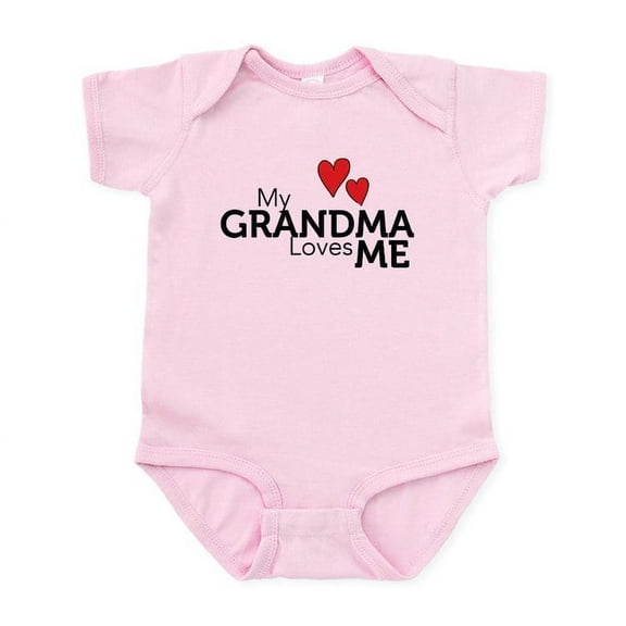 CafePress - My Grandma Loves Me Infant Bodysuit - Baby Light Bodysuit, Size Newborn - 24 Months