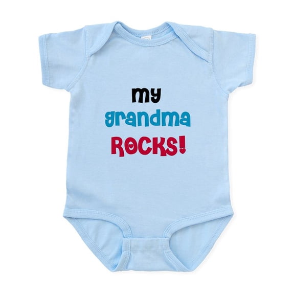 CafePress - My Grandma Rocks Infant Bodysuit - Baby Light Bodysuit, Size Newborn - 24 Months