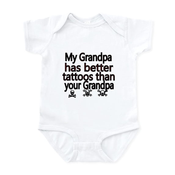 CafePress - My Grandpa Has Better Tattoos Than You Grandpa Bod - Baby Light Bodysuit, Size Newborn - 24 Months
