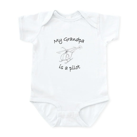 CafePress - My Grandpa Is A Pilot Helicopter Infant Bodysuit - Baby Light Bodysuit, Size Newborn - 24 Months