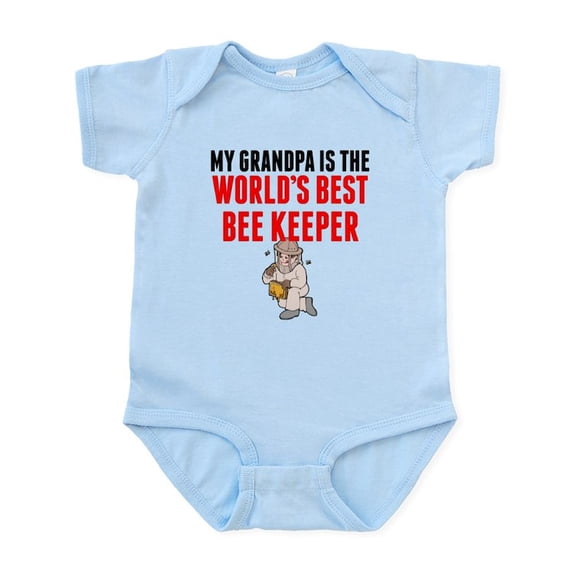 CafePress - My Grandpa Is The Worlds Best Bee Keeper Body Suit - Baby Light Bodysuit, Size Newborn - 24 Months