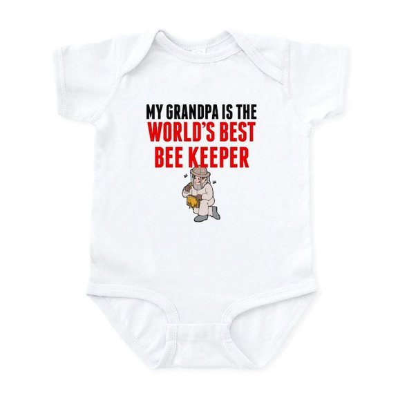 CafePress - My Grandpa Is The Worlds Best Bee Keeper Body Suit - Baby Light Bodysuit, Size Newborn - 24 Months