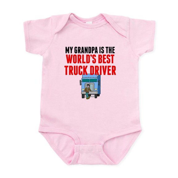 CafePress - My Grandpa Is The Worlds Best Truck Driver Body Su - Baby Light Bodysuit, Size Newborn - 24 Months