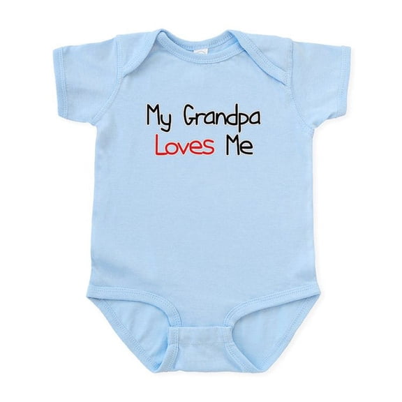 CafePress - My Grandpa Loves Me Infant Bodysuit - Baby Light Bodysuit, Size Newborn - 24 Months