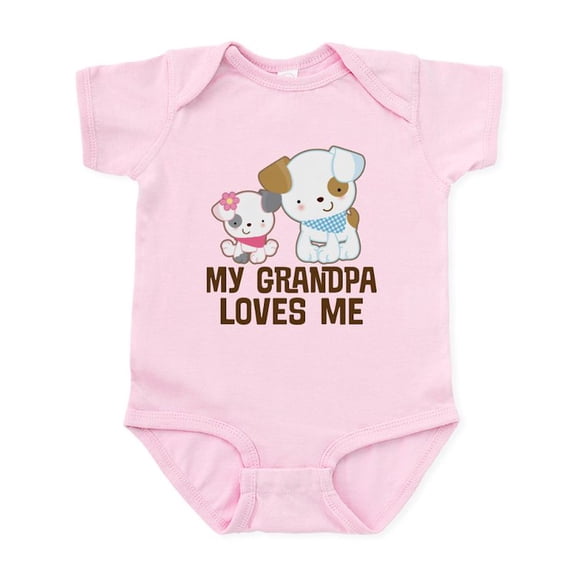 CafePress - My Grandpa Loves Me Infant Bodysuit - Baby Light Bodysuit, Size Newborn - 24 Months