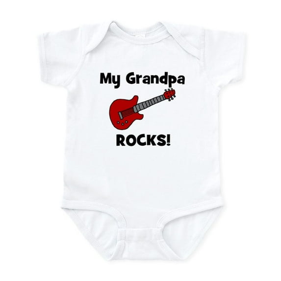 CafePress - My Grandpa Rocks! (Guitar) Infant Bodysuit - Baby Light Bodysuit, Size Newborn - 24 Months