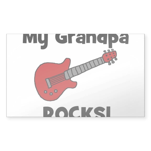 CafePress - My Grandpa Rocks! (Guitar) Rectangle Sticker - Rectangle Bumper Sticker Car Decal