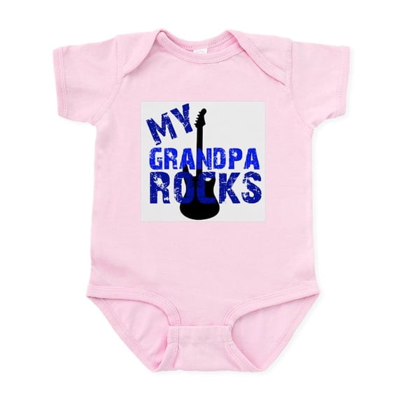CafePress - My Grandpa Rocks Infant Bodysuit - Baby Light Bodysuit, Size Newborn - 24 Months