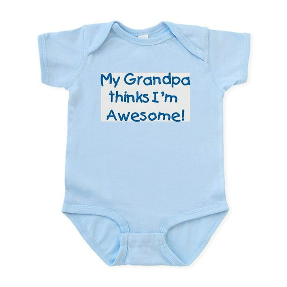CafePress - My Grandpa Thinks I'm Awesome! Infant Bodysuit - Baby Light Bodysuit, Size Newborn - 24 Months