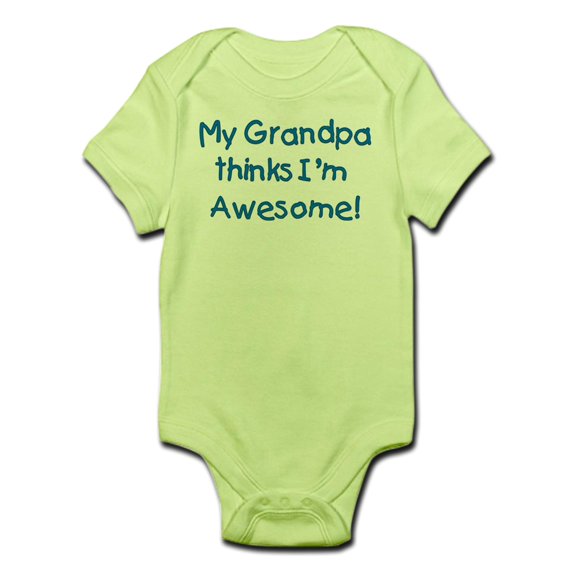CafePress - My Grandpa Thinks I'm Awesome! Infant Bodysuit - Baby Light Bodysuit