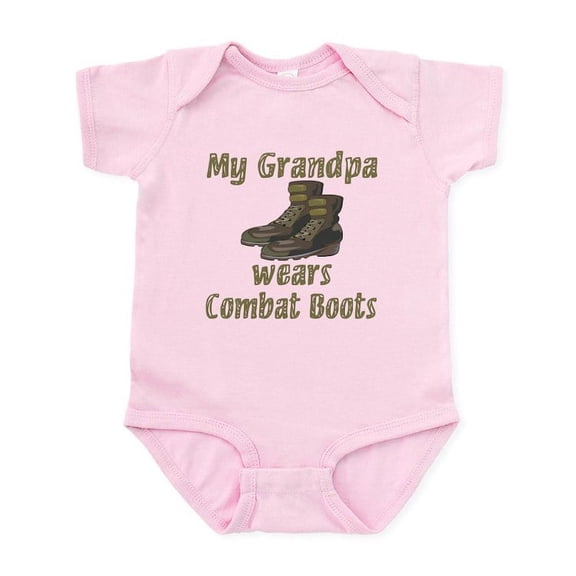 CafePress - My Grandpa Wears Combat Boots Infant Bodysuit - Baby Light Bodysuit, Size Newborn - 24 Months
