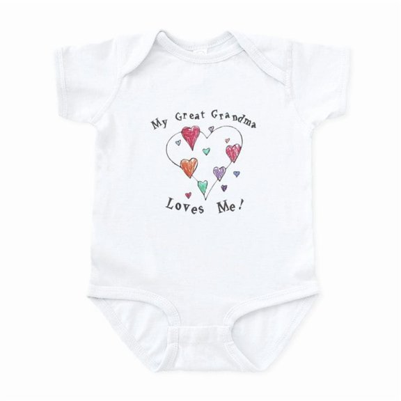 CafePress - My Great Grandma Loves Me Infant Bodysuit - Baby Light Bodysuit, Size Newborn - 24 Months