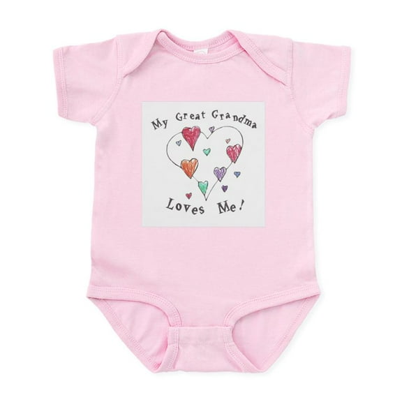 CafePress - My Great Grandma Loves Me Infant Bodysuit - Baby Light Bodysuit, Size Newborn - 24 Months