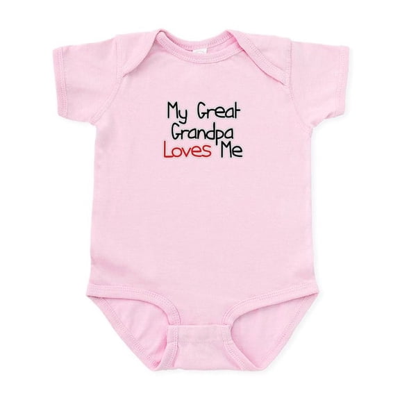 CafePress - My Great Grandpa Loves Me Baby Onesie - Baby Light Bodysuit, Size Newborn - 24 Months