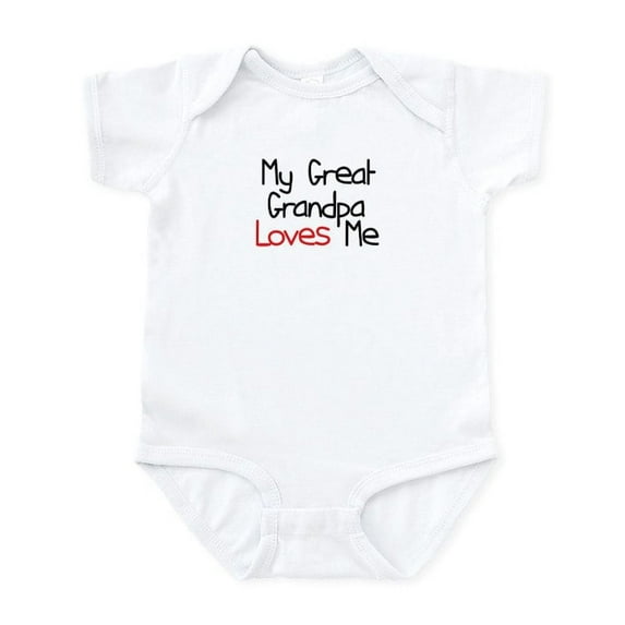 CafePress - My Great Grandpa Loves Me Baby Onesie - Baby Light Bodysuit, Size Newborn - 24 Months