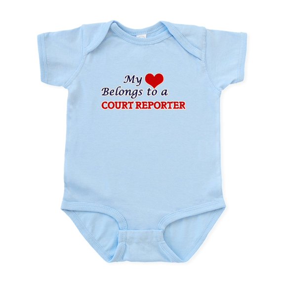 CafePress - My Heart Belongs To A Court Reporter Body Suit - Baby Light Bodysuit, Size Newborn - 24 Months