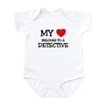 thumbnail image 1 of CafePress - My Heart Belongs To A DETECTIVE Infant Bodysuit - Baby Light Bodysuit, Size Newborn - 24 Months, 1 of 4