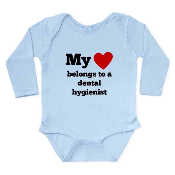 CafePress - My Heart Belongs To A Dental Hygienist Body Suit - Long Sleeve Cotton Baby Bodysuit