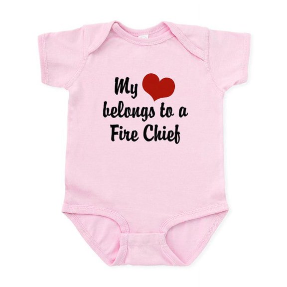 CafePress - My Heart Belongs To A Fire Chief Infant Bodysuit - Baby Light Bodysuit, Size Newborn - 24 Months