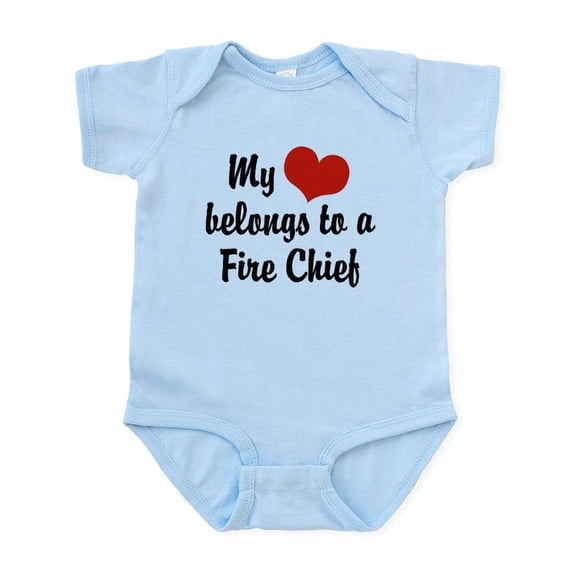 CafePress - My Heart Belongs To A Fire Chief Infant Bodysuit - Baby Light Bodysuit, Size Newborn - 24 Months