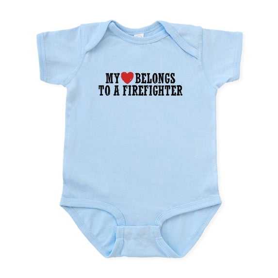 CafePress - My Heart Belongs To A Firefighter Infant Bodysuit - Baby Light Bodysuit, Size Newborn - 24 Months