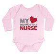 thumbnail image 1 of CafePress - My Heart Belongs To A Nurse Body Suit - Long Sleeve Cotton Baby Bodysuit, 1 of 4