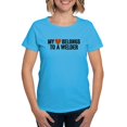 thumbnail image 1 of CafePress - My Heart Belongs To A Welder Women's Dark T Shirt - Women's Traditional Fit Dark T-Shirt, 1 of 4