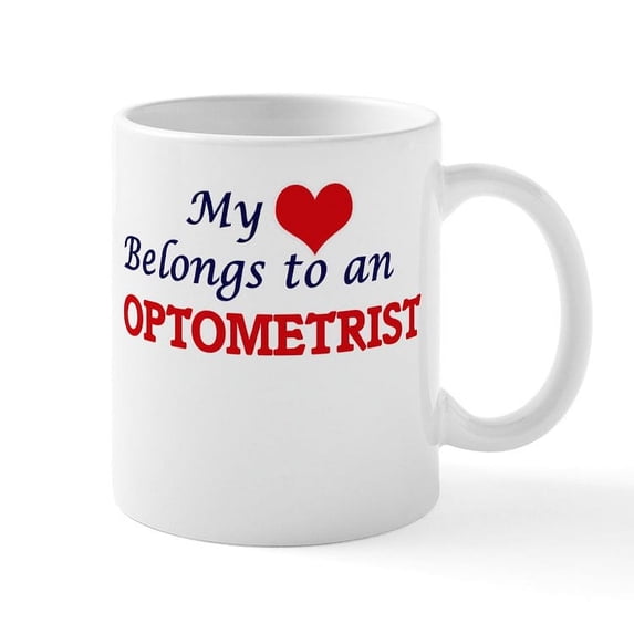 CafePress - My Heart Belongs To An Optometrist Mugs - 11 oz Ceramic Mug - Novelty Coffee Tea Cup