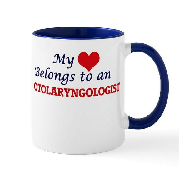 CafePress - My Heart Belongs To An Otolaryngologist Mugs - 11 oz Ceramic Mug - Novelty Coffee Tea Cup