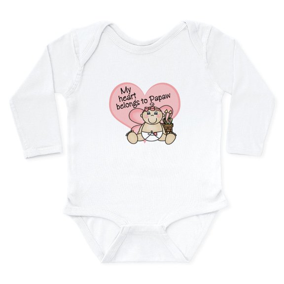 CafePress - My Heart Belongs To Papaw GIR Body Suit - Long Sleeve Cotton Baby Bodysuit