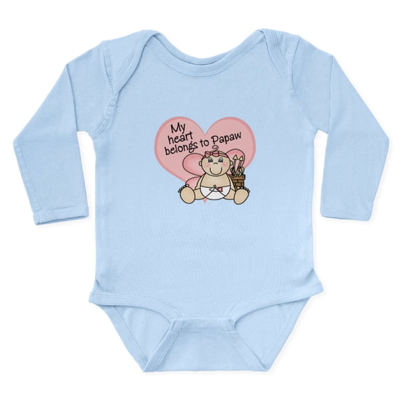 CafePress - My Heart Belongs To Papaw GIR Body Suit - Long Sleeve Cotton Baby Bodysuit