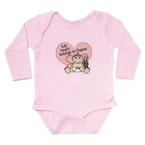 CafePress - My Heart Belongs To Papaw GIR Body Suit - Long Sleeve Cotton Baby Bodysuit