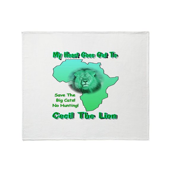 CafePress - My Heart Goes Out To Cecil The Lion Throw Blanket - Soft Fleece Throw Blanket, 50"x60" for All Ages