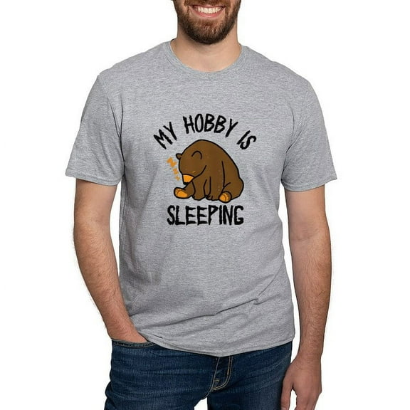 CafePress - My Hobby Is Sleeping Chill Grizzly Bear Men's Classic T Shirt - Fitted T-Shirt, Vintage Fit Soft Cotton Tee