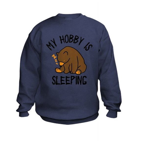 CafePress - My Hobby Is Sleeping Chill Grizzly Bear Sweatshirt - Kids Sweatshirt, Youth Crew Neck Sweatshirt