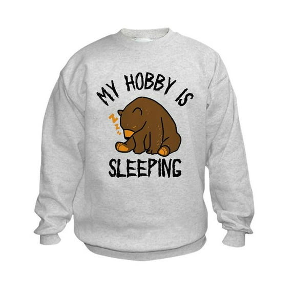 CafePress - My Hobby Is Sleeping Chill Grizzly Bear Sweatshirt - Kids Sweatshirt, Youth Crew Neck Sweatshirt