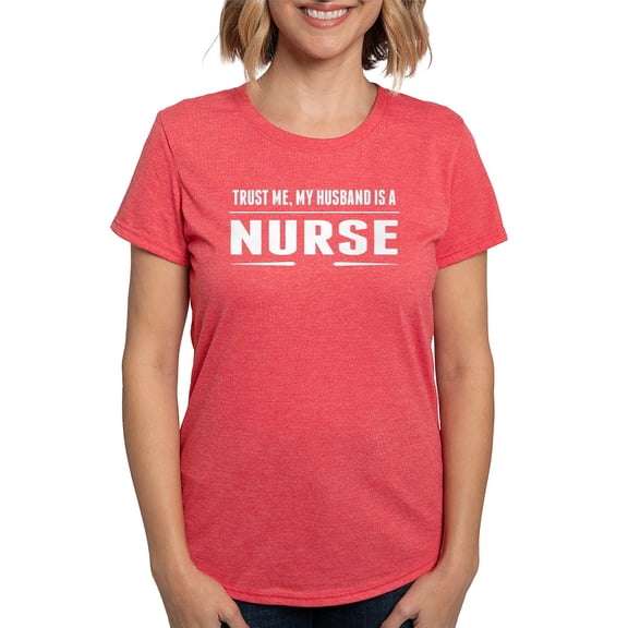 CafePress - My Husband Is A Nurse T Shirt - Womens Tri-blend T-Shirt