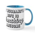 thumbnail image 1 of CafePress - My Husband's Wife Is Freaking Aw - 11 oz Ceramic Mug - Novelty Coffee Tea Cup, 1 of 6