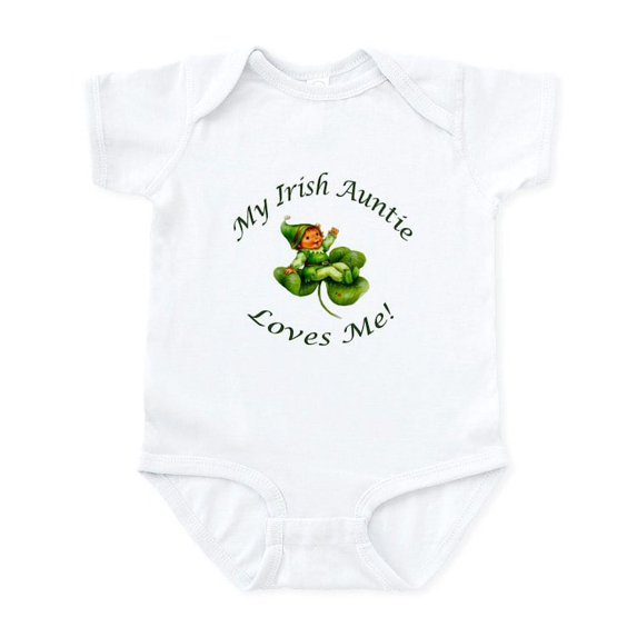 CafePress - My Irish Auntie Loves Me! Infant Bodysuit - Baby Light Bodysuit, Size Newborn - 24 Months
