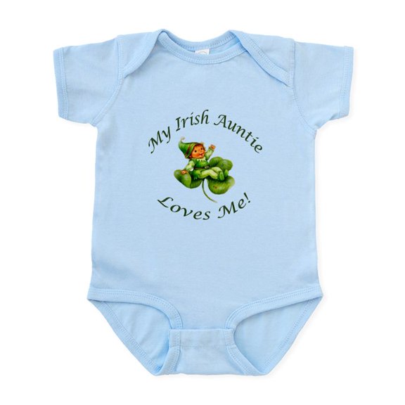 CafePress - My Irish Auntie Loves Me! Infant Bodysuit - Baby Light Bodysuit, Size Newborn - 24 Months