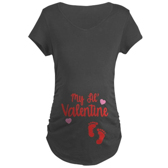 CafePress - My Lil' Valentine Maternity Dark T Shirt - Maternity Dark T-Shirt