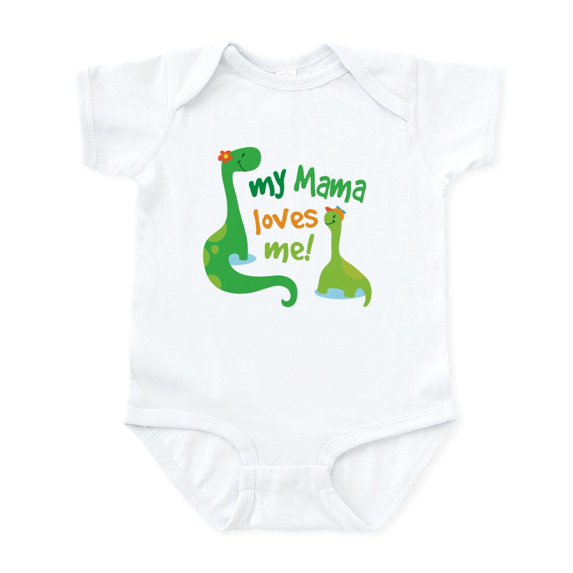 CafePress - My Mama Loves Me Dinosaur Infant Bodysuit - Baby Light Bodysuit, Size Newborn - 24 Months