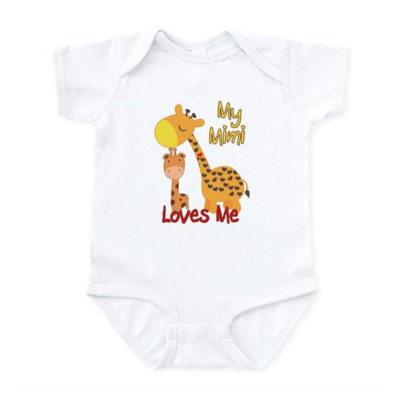 CafePress - My Mimi Loves Me Giraffe Infant Bodysuit - Baby Light Bodysuit, Size Newborn - 24 Months